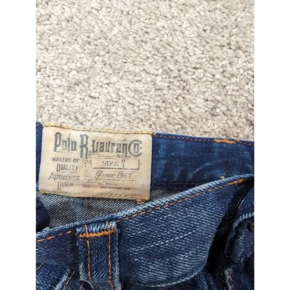 Polo Ralph Lauren Boys Denim Shorts Size 7 Blue Distressed Casual‎ - Picture 5 of 6